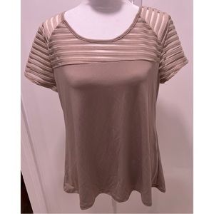 Jacqui Knapp Khaki Striped Blouse